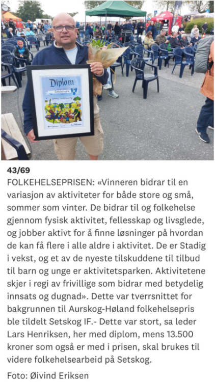 Folkehelseprisen til Setskog IF